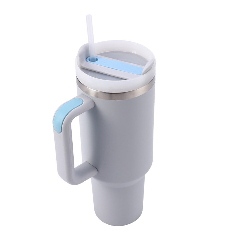 1200ML Stainless Steel Vacuum Insulated Tumbler with Straw and Lid Handle Mug