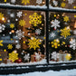 Christmas Window Clings Snowflakes Static Stickers Gold Silver for Holiday Decorations