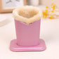 Soft Plush Lined Eyeglasses Desk Holder PU Leather Glasses Display Stand With Base