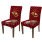 2Pcs One-piece Christmas Stretch Dining Room Chair Protector Cover-Bell