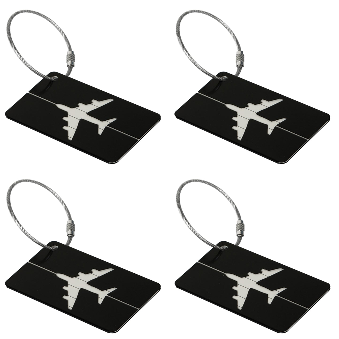 4Pcs Portable Aluminum Alloy Anti Loss Luggage Tags Travel ID Labels