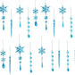 18Pcs Hanging Acrylic Christmas Snowflake Icicle Drop Ornaments for Xmas Tree