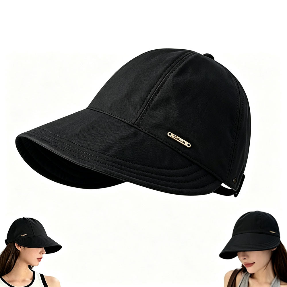 Wide Brim Quick Dry Foldable Sun Hat with Ponytail Opening and Hook