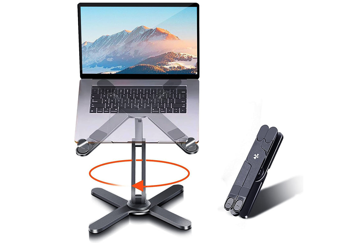 360 Degree Rotating Aluminum Laptop Stand Adjustable Desktop Holder for Notebook