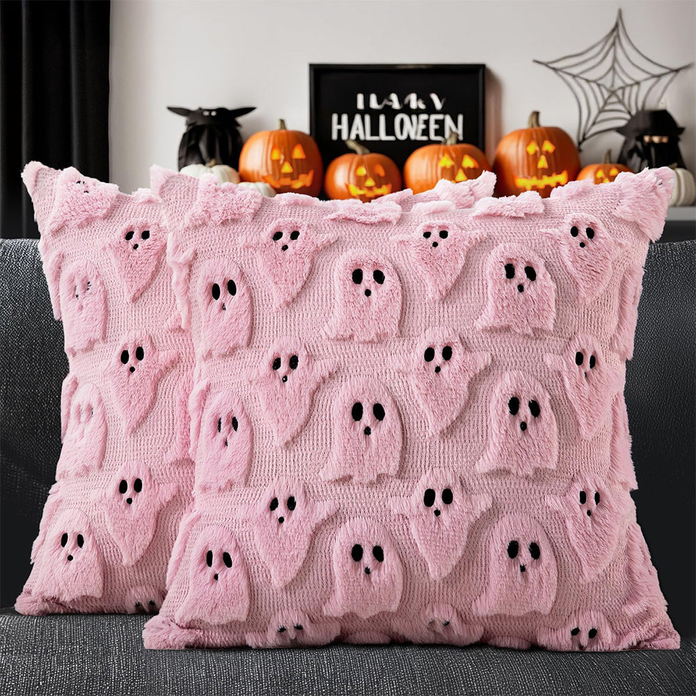 Cute Halloween Ghost Pillow Cover with Zipper for Living Room Bedroom Office