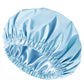Reusable Water-Resistant Double-Layer Polyester and Satin Shower Cap for Women