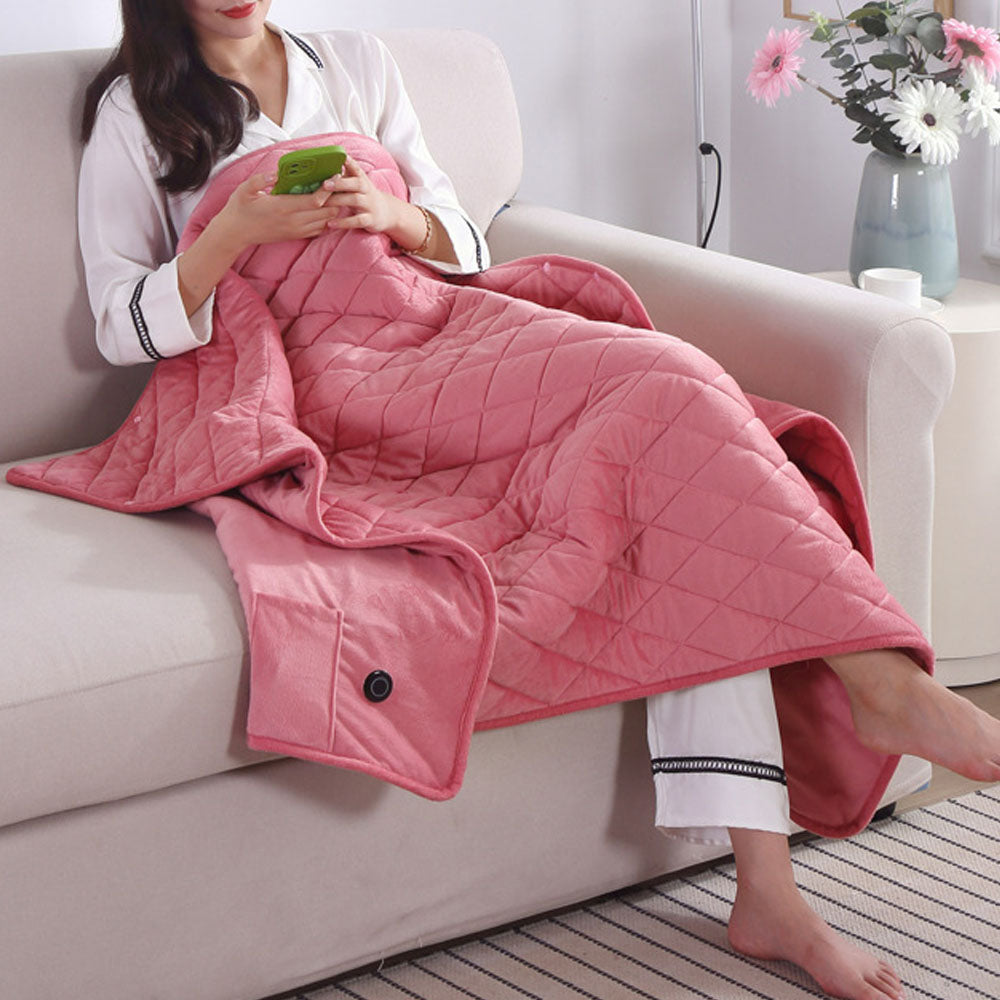 140x100cm USB Plug Electric Heated Shawl Blanket with 3 Heating Levels