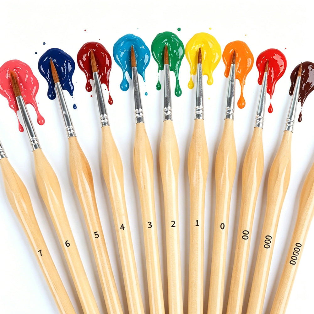 11 PCS Artist Paint Brush Set Detail Painting Brush for Watercolor Acrylic Oil