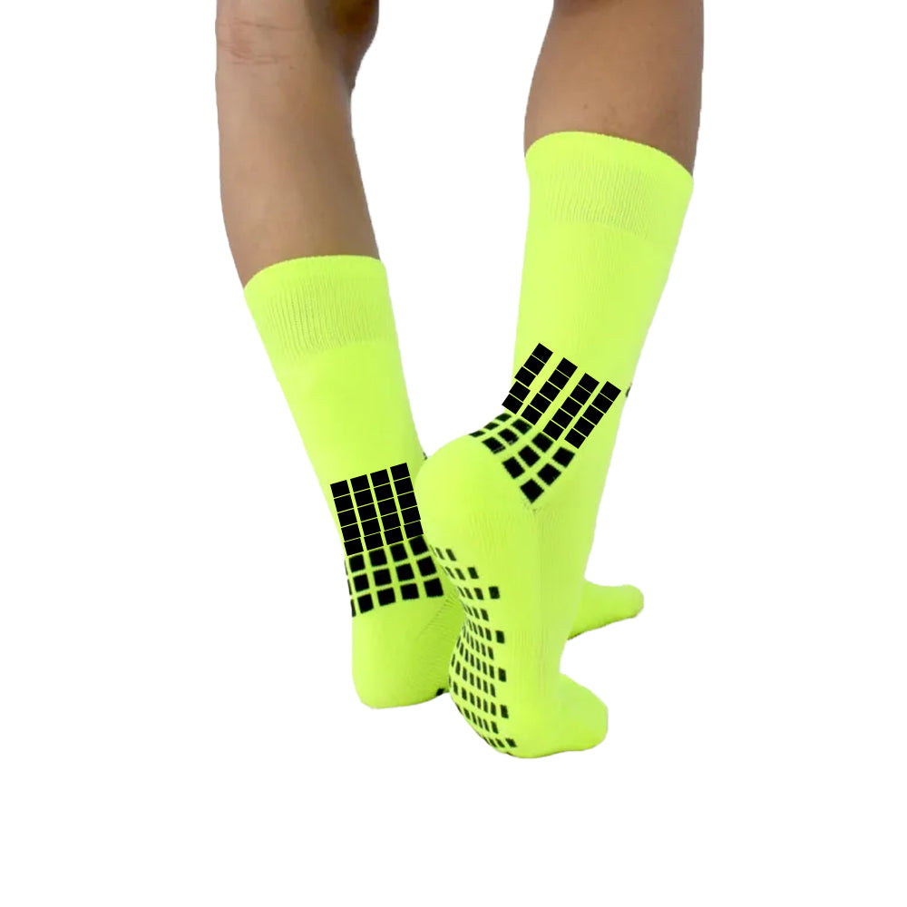 3Pairs Anti-Slip Sports Socks Non Skid Grip Socks-Yellow, Blue, Green