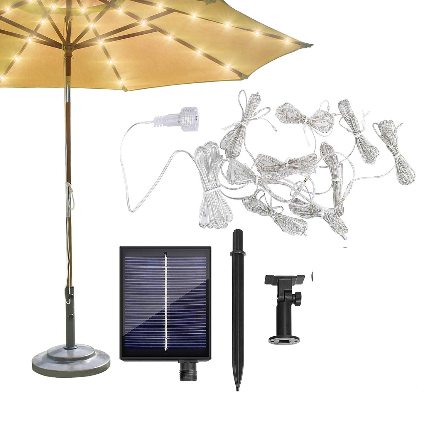 104 LED Solar Patio Umbrella String Lights