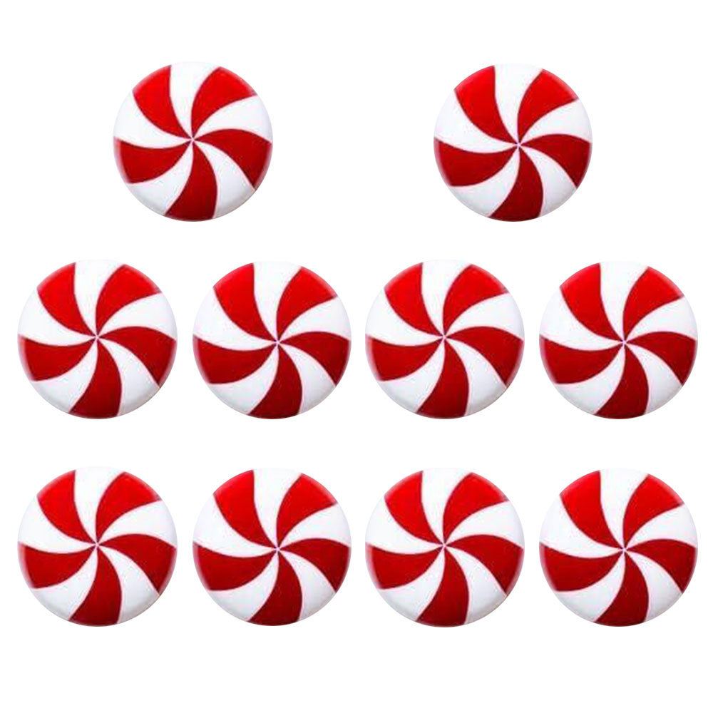 10Pcs Christmas Peppermint Knob Button Cover Christmas Decor Novelty Buttons