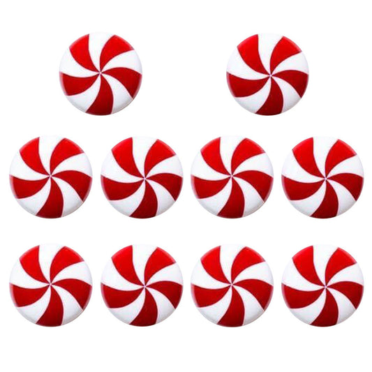10Pcs Christmas Peppermint Knob Button Cover Christmas Decor Novelty Buttons