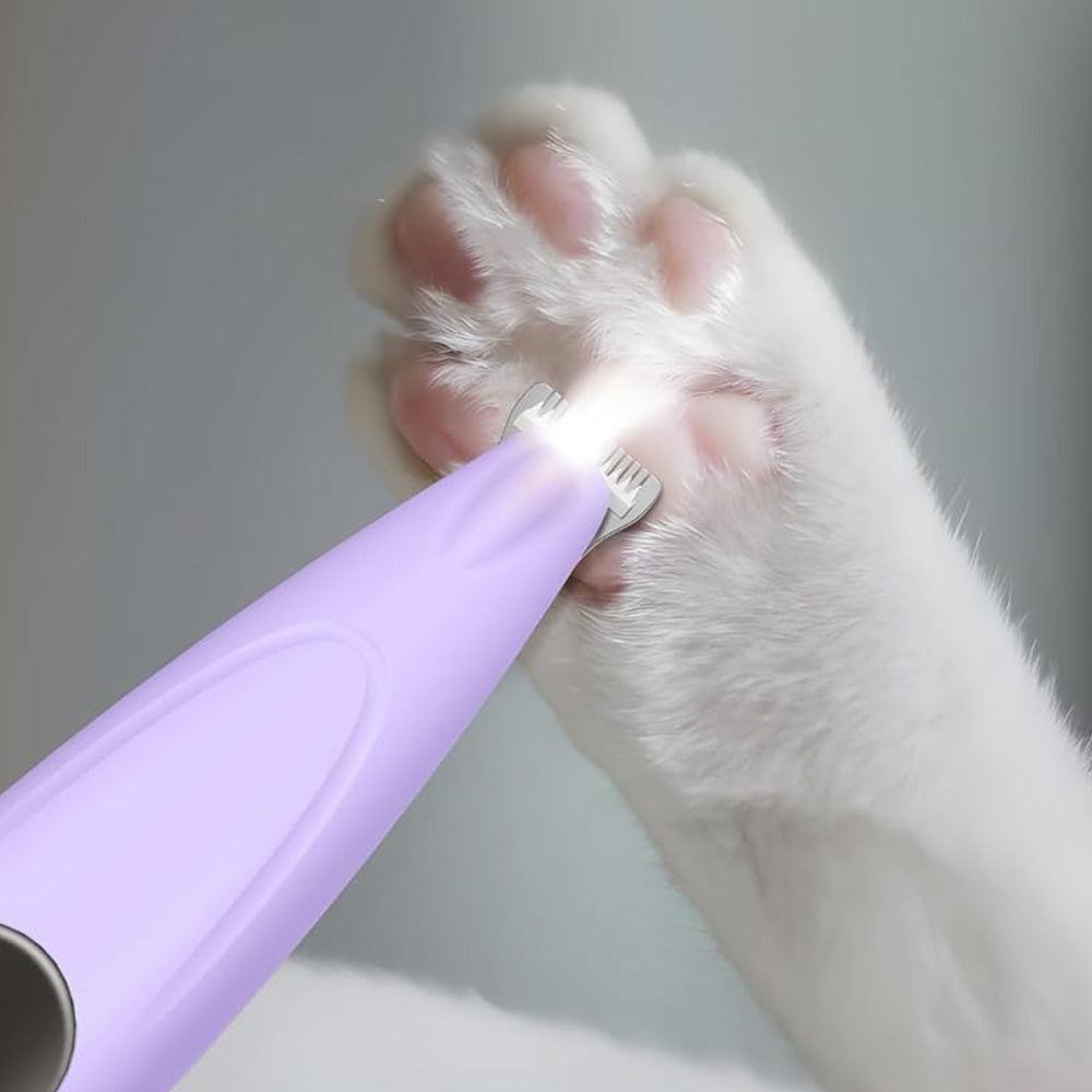 Cordless Pet Paw Trimmer with LED Light and Digital Display