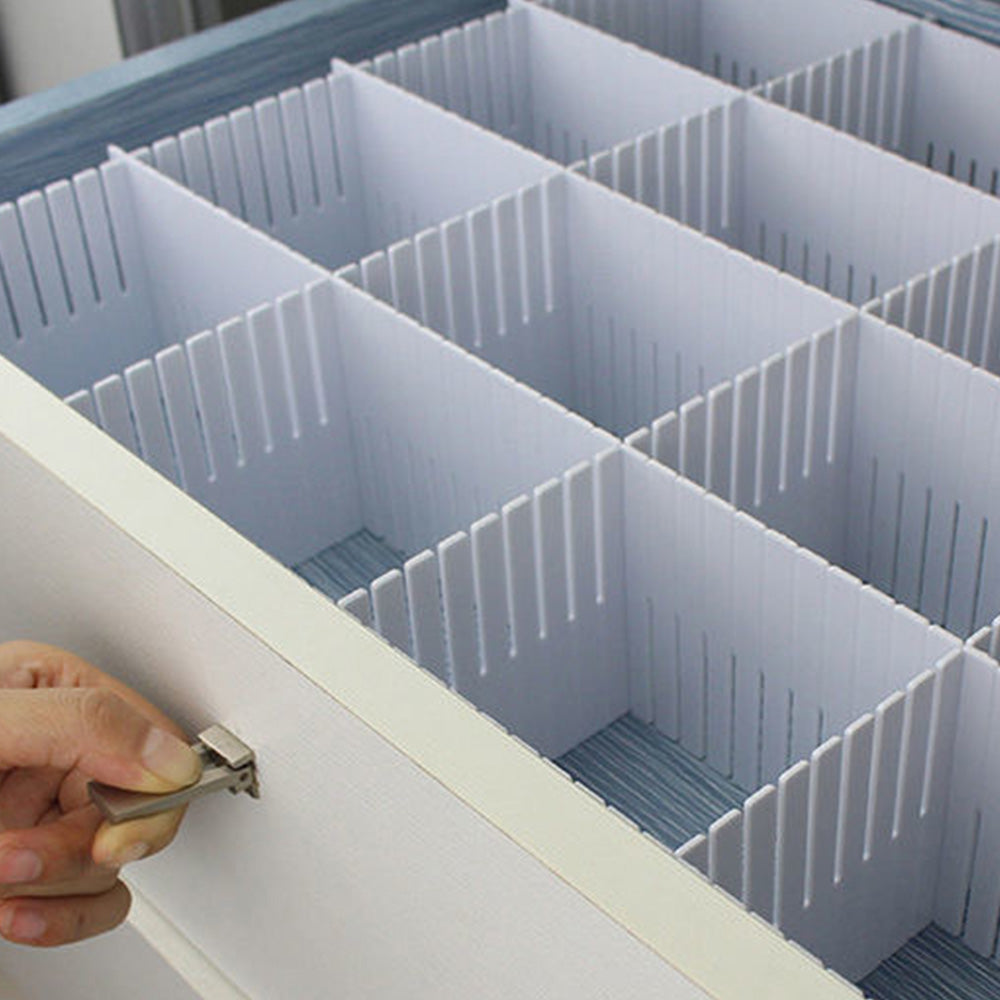 24Pcs Adjustable Drawer Divider DIY Storage Organiser for Cabinets