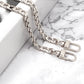 2Pcs Flat Chain Shoulder Strap Replacement Metal Bag Strap with Hook Clasps for Handbags Purses