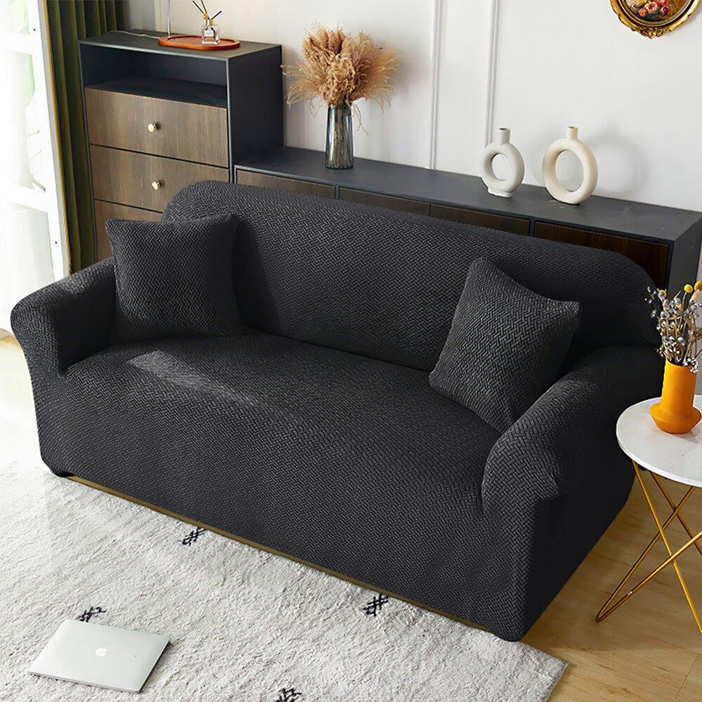 Elastic Full-Cover T-Shaped Jacquard Universal Sofa Slipcover for 1-4 Seater