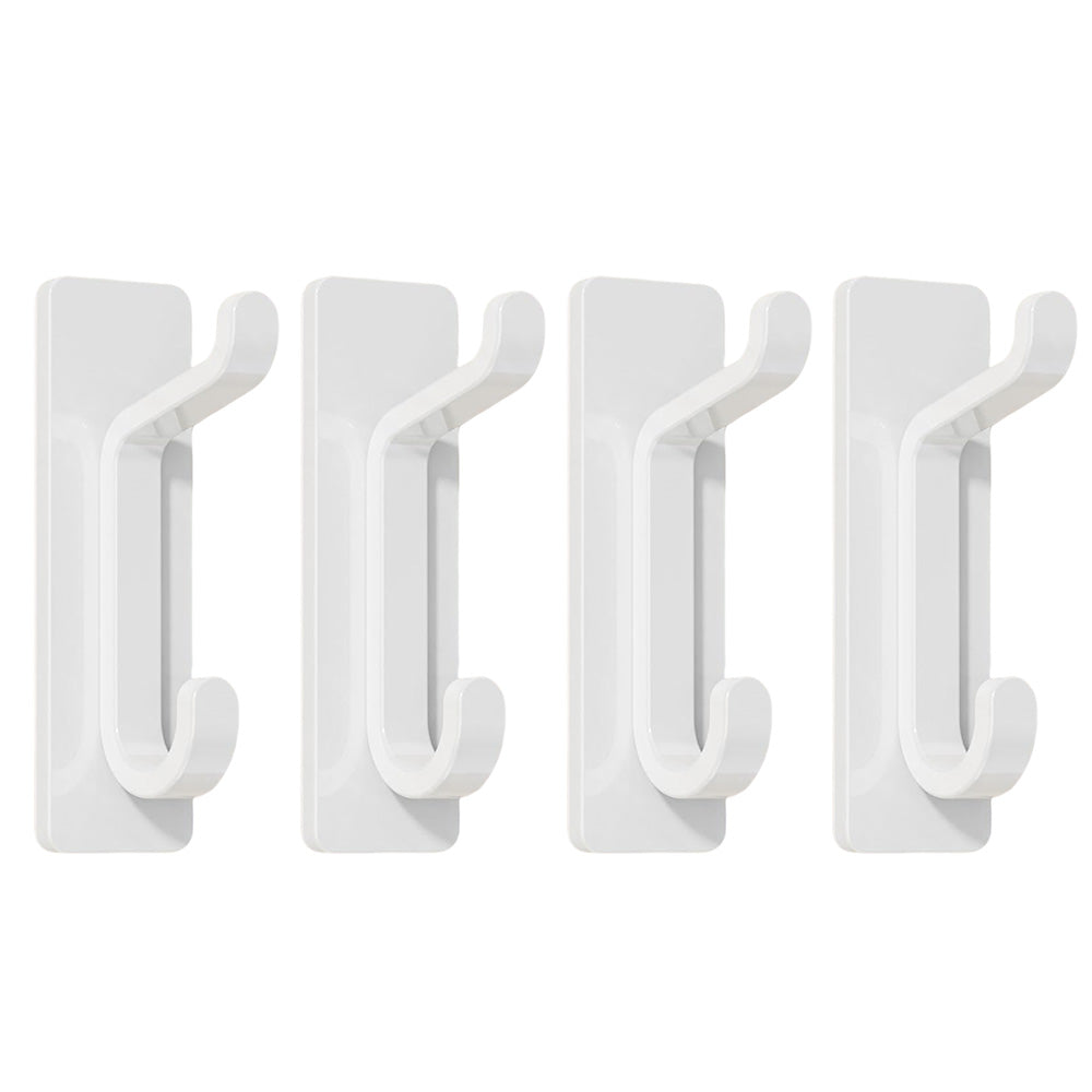 4 Pack Stainless Steel Double Adhesive Hooks with 3kg Capacity
