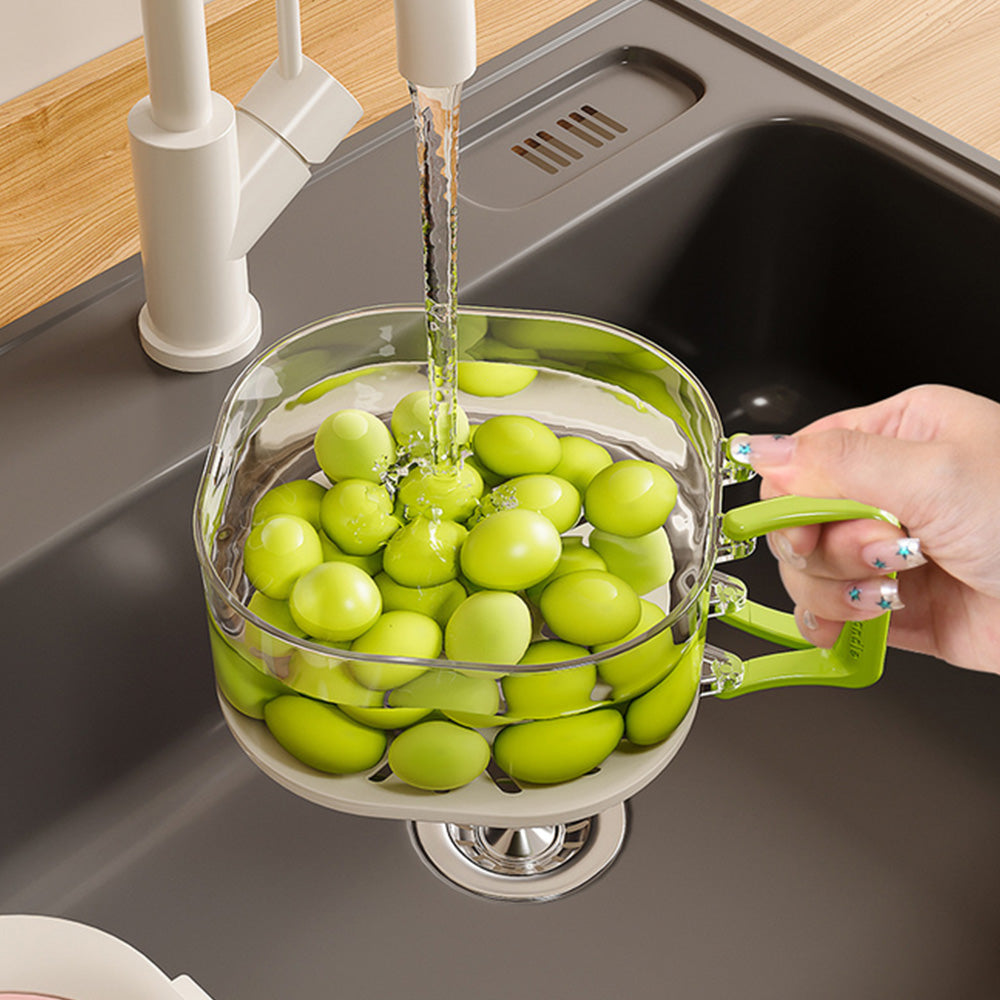 2 in 1 Collapsible Colander and Basin for Washing Draining and Storage