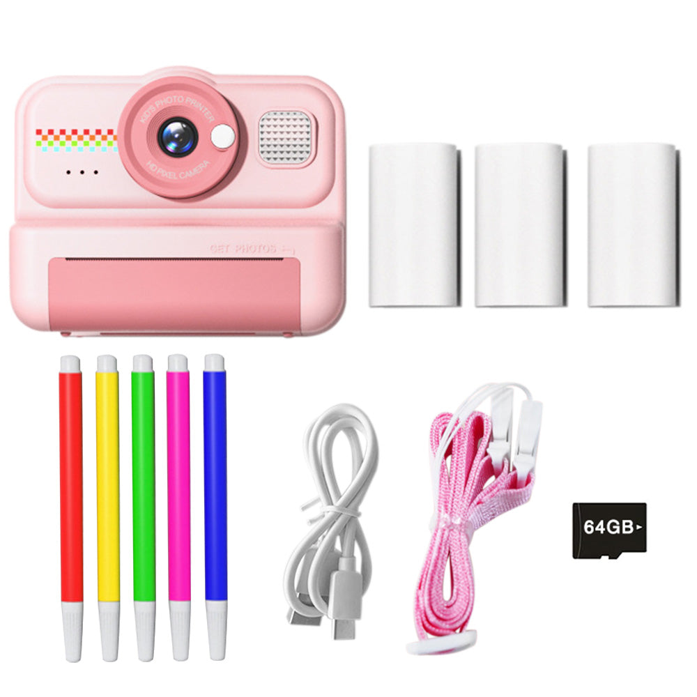Camera Instant Print 1080P Selfie Digital Camera with 64GB Card