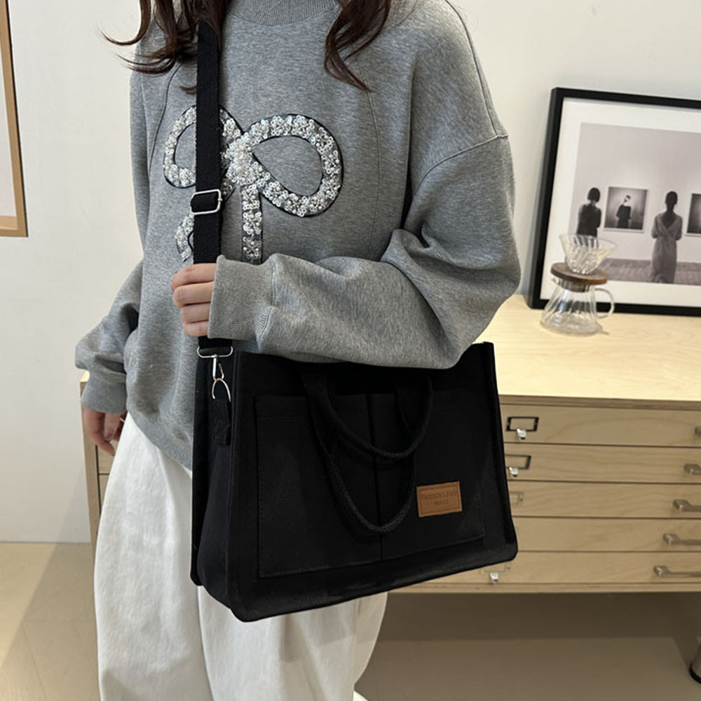 Large Canvas Tote Bag For Women With Compartments Crossbody Bag Purse Bag With Pockets