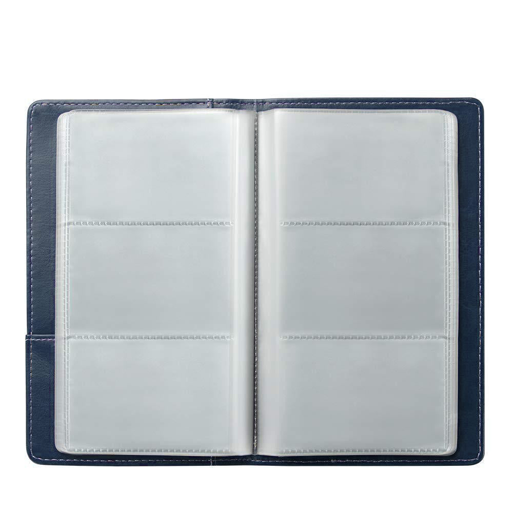 Portable Leather Business Card Holder Album 120-Slot Capacity