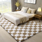 Soft Plush Shaggy Rug Checkered Thickened Non Slip Carpet for Living Room Bedroom