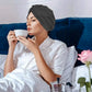 2Pcs Adjustable Double Layer Satin Sleeping Cap Hair Bonnet with Hair Band