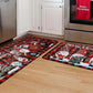 2PCS Christmas Floor Mats Set Non Slip Kitchen Rug for Bathroom Living Room Doorway