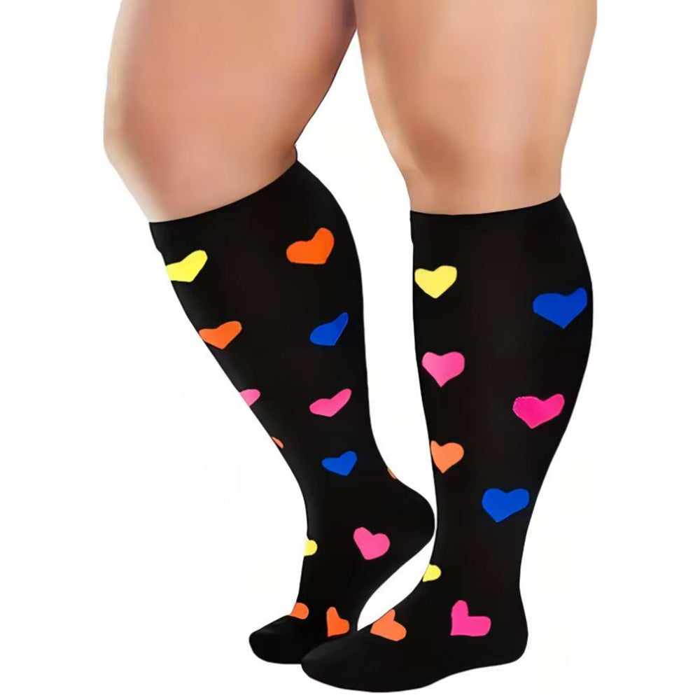 3 Pairs Plus Size Socks for Women Men Knee High Support for Nurses Pregnancy-Style 2