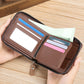 Men RFID Blocking PU Zipper Bifold Wallet Credit Card ID Holder