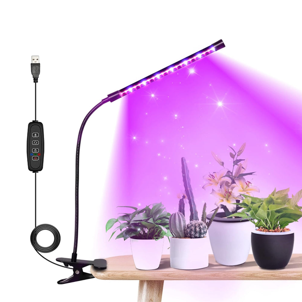 2Pcs 1 Head Indoor Clip LED Grow Light Growing Veg Flower 5W Plant Lamp