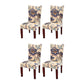 4Pcs Chair Cover Dining Elastic Spandex Anti-dirty Chair Covers-Navy Flower