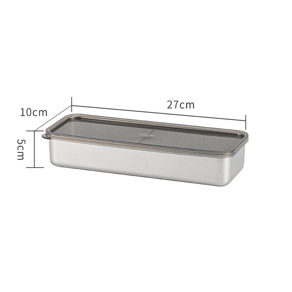 4Pcs Stainless Steel Airtight Food Storage Container with Lid for Refrigerator