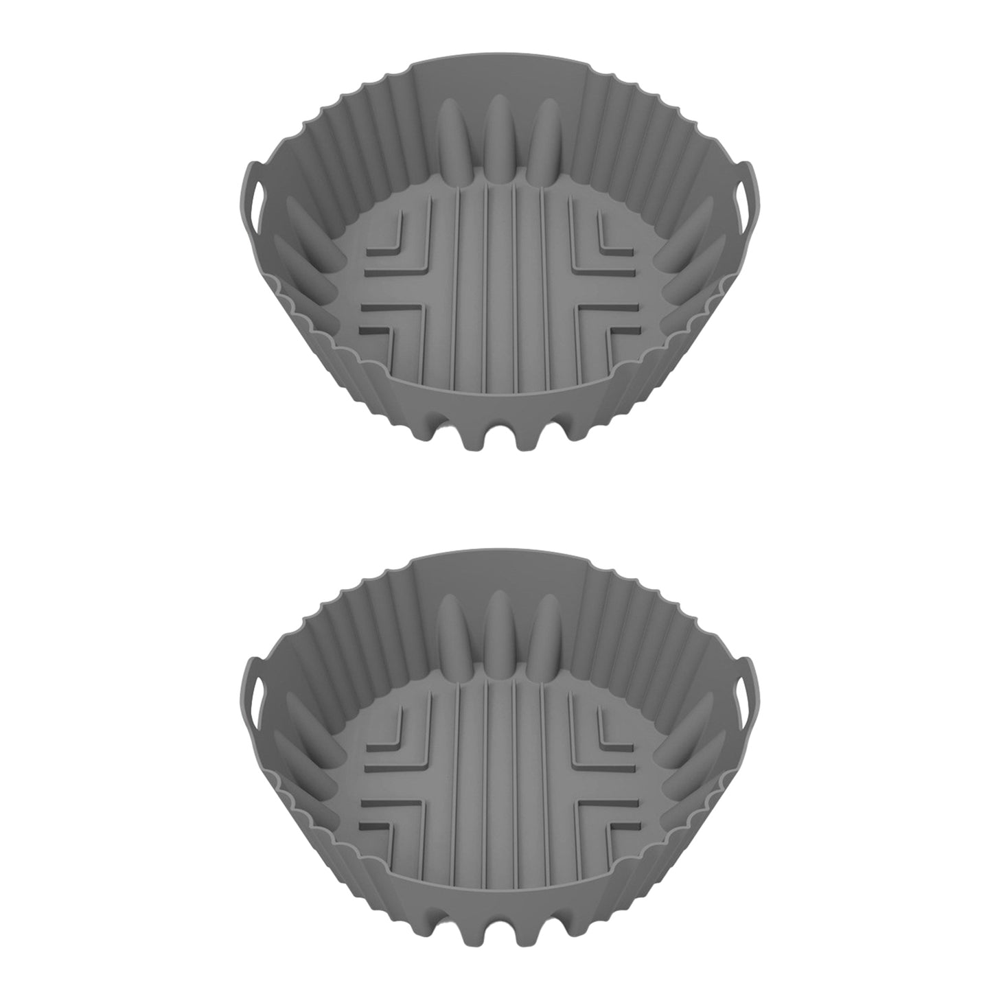 2Pcs Silicone Round Baking Tray Pot with Handle for Air Fryer