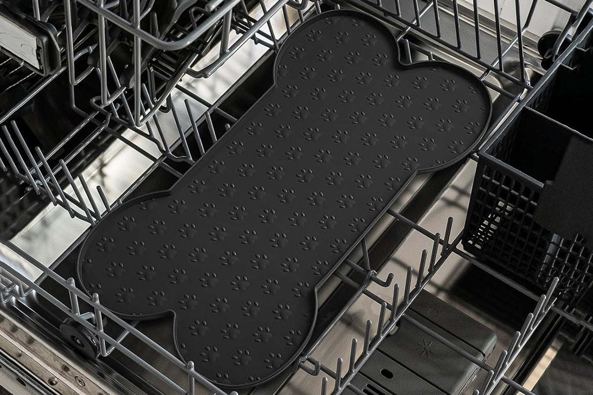 Dog Food Mats for Floors Waterproof Silicone Dog Bowl Mat with Raised Edge