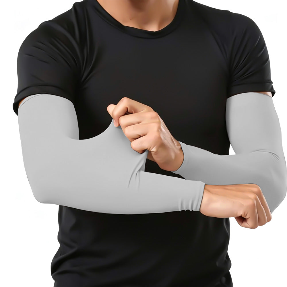 3 Pairs 40cm Straight Nylon Spandex Cooling Arm Sleeves without Thumb Holes