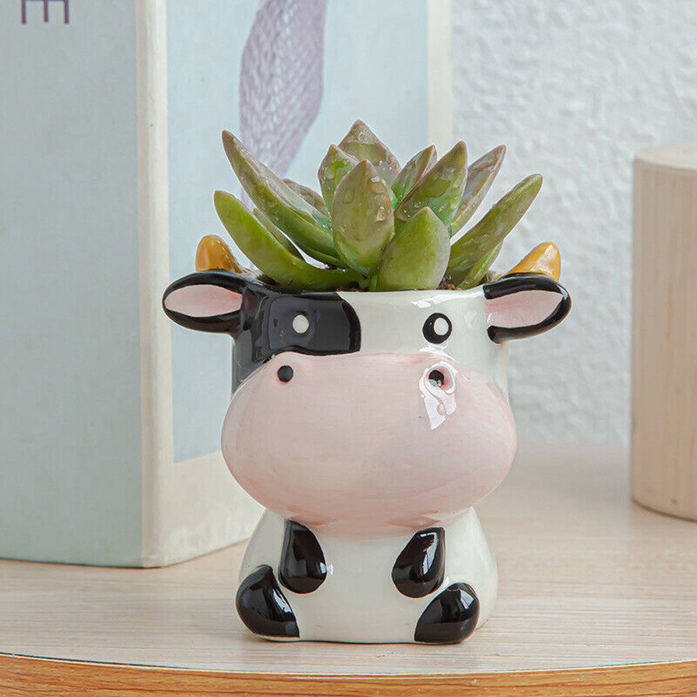 12pcs Cute Animal Shaped Plant Succulent Pots