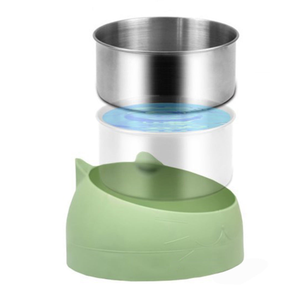 400ml Stainless Steel Tilted Pet Bowl Non-Slip Raised Feeder for Cats and Dogs