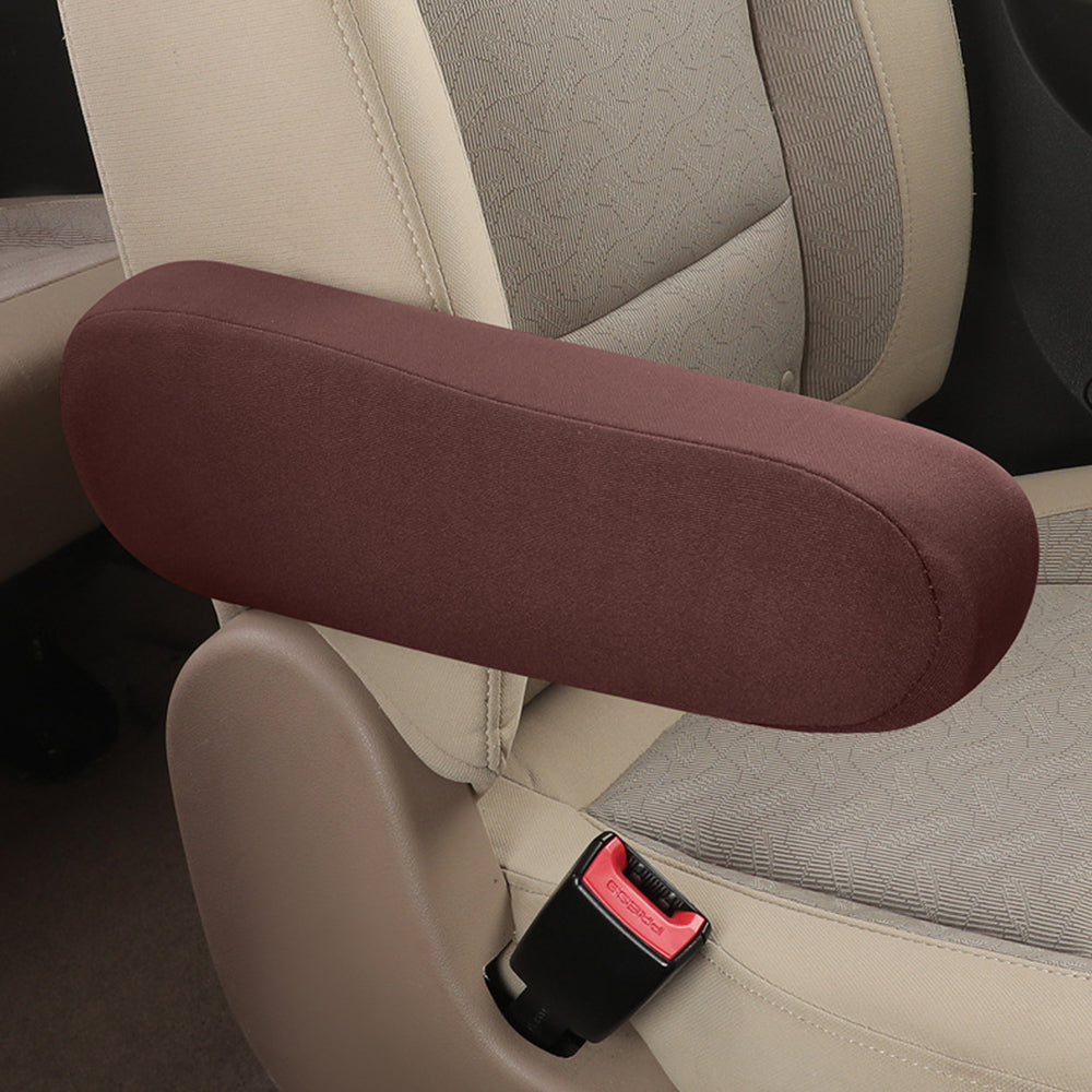 2Pcs Elastic Fabric Car Front Seat Armrest Cover