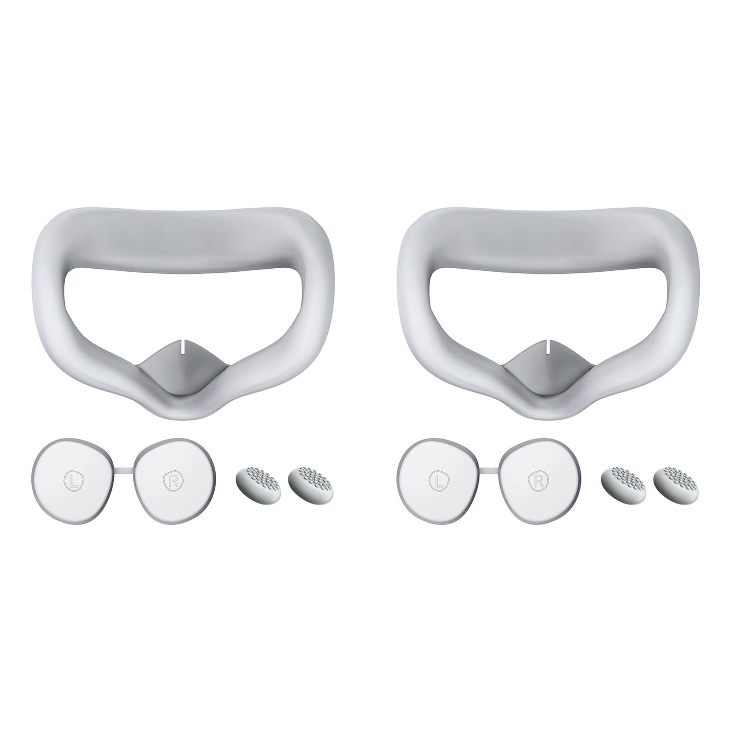 2Pcs VR Silicone Face Cover Pad And Lens Cover With Joystick Cover For Oculus Quest 2