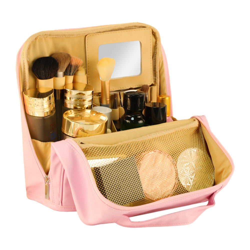 Large Capacity Standing Makeup Bag Travel Makeup Organizer Cosmetic Bag