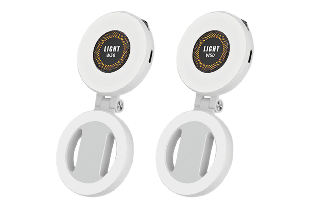 2Pcs Magnetic Phone Ring Light 3 Color Dimmable Fill Light Rechargeable Selfie Light