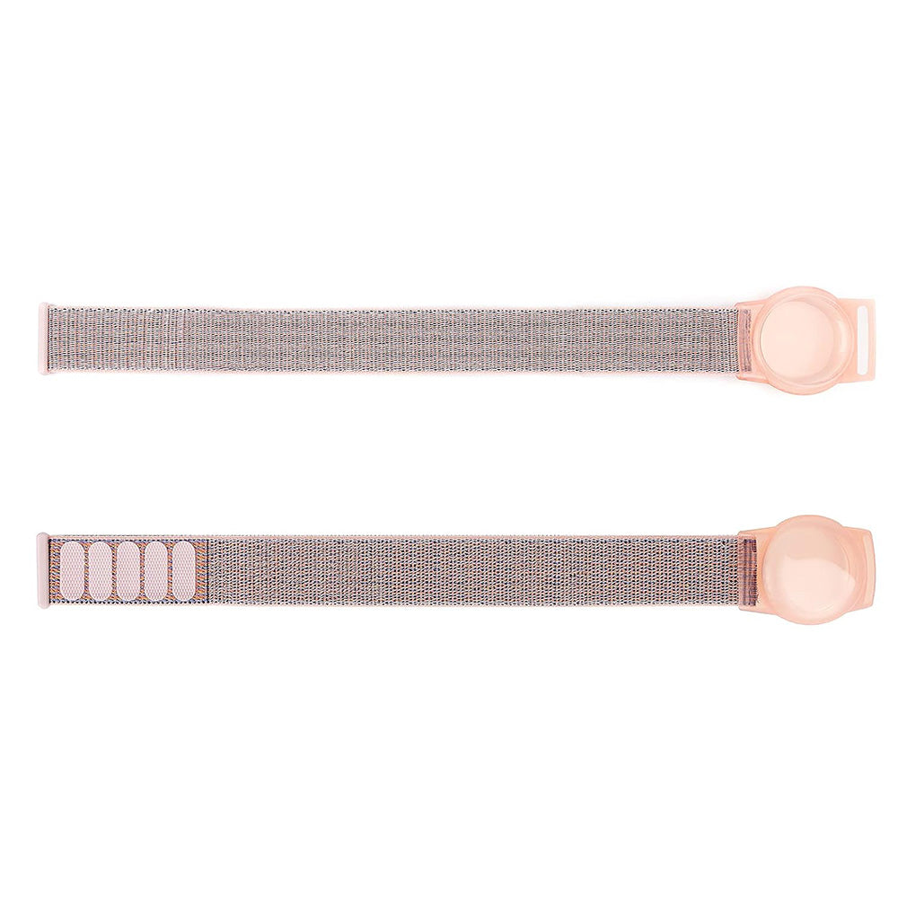 2PCS Soft Nylon Wristbands for Airtag Adjustable Bracelet for Airtag for Little Ones Adults-Pink