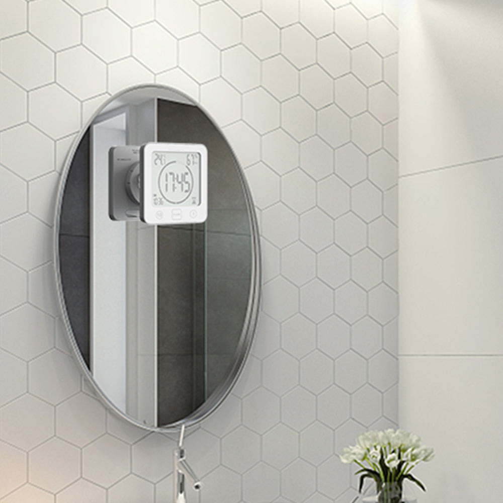 Water-Resistant Digital Bathroom Alarm Clock Temperature Humidity Meter