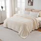 Soft Fluffy Fleece Throw Blanket for Sofa Couch Bed Living Room All Season Cozy-Beige
