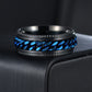 Fidget Rings Anxiety Spinner Rings Stainless Steel Chain Rings-Blue
