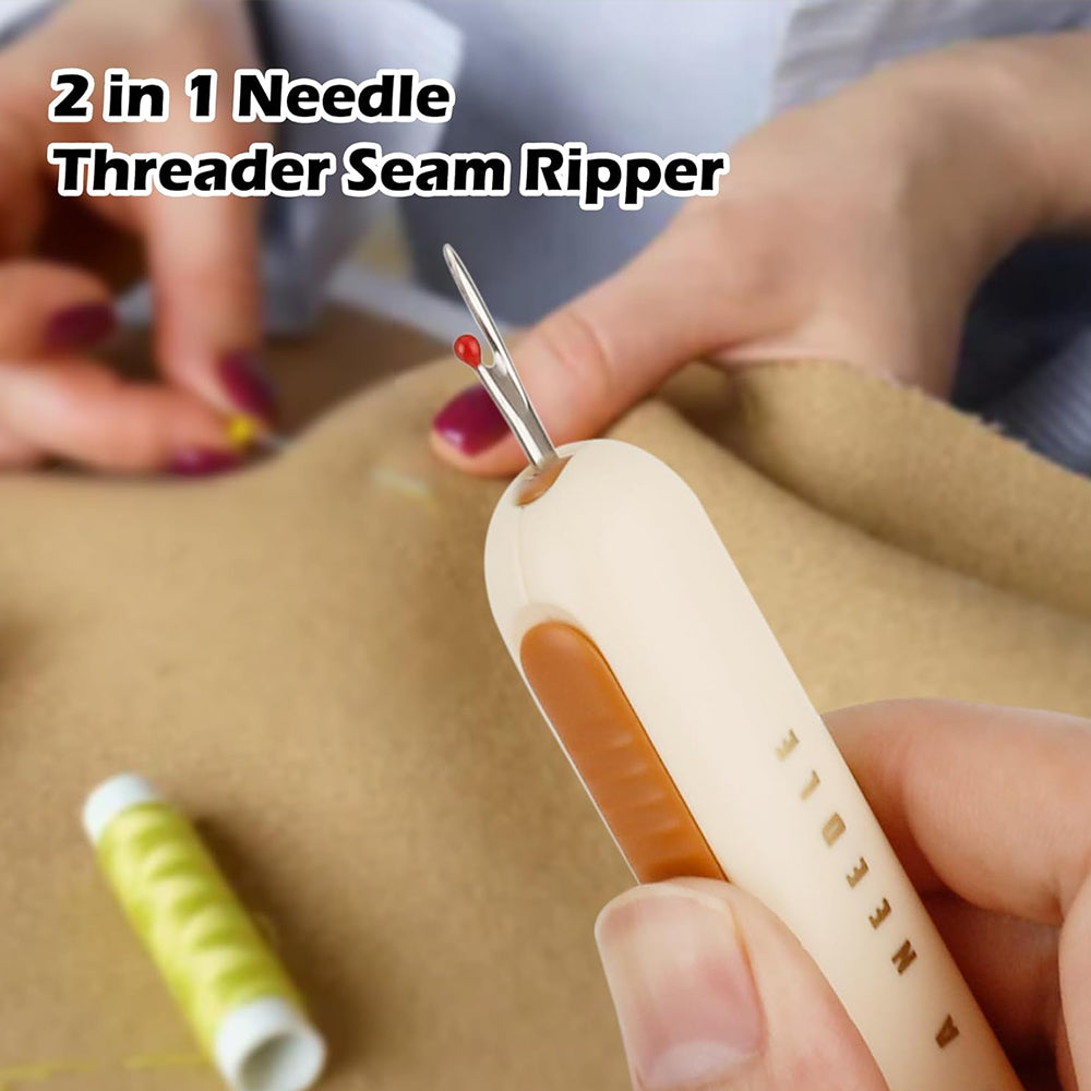 2-in-1 Needle Threader Seam Remover Sewing Ripper Tool