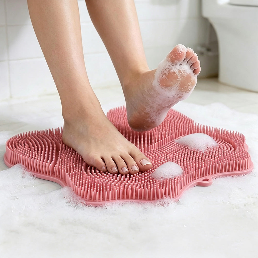 30x28cm Non Slip Suction Back and Foot Cleaning Mat for Showers