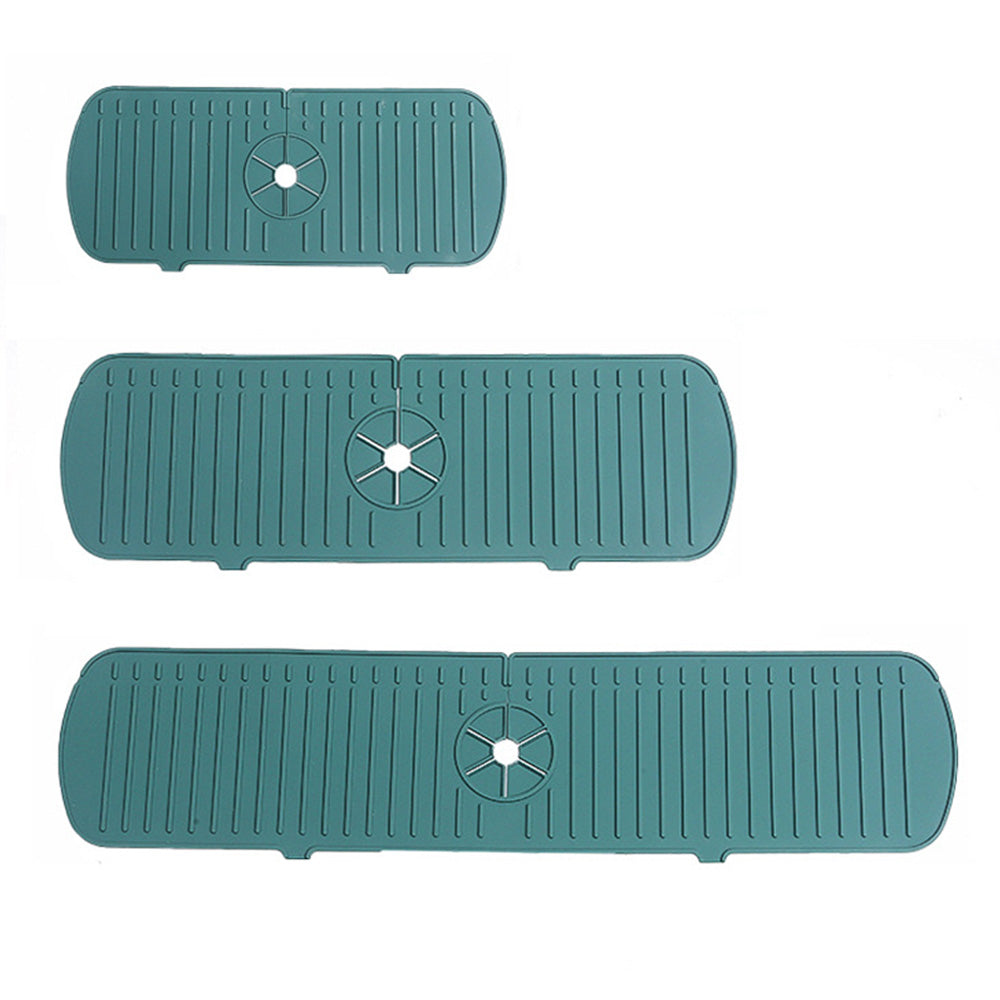 Silicone Sink Mat Quick Dry Sink Splash Guard for Kitchen and Bathroom-Green