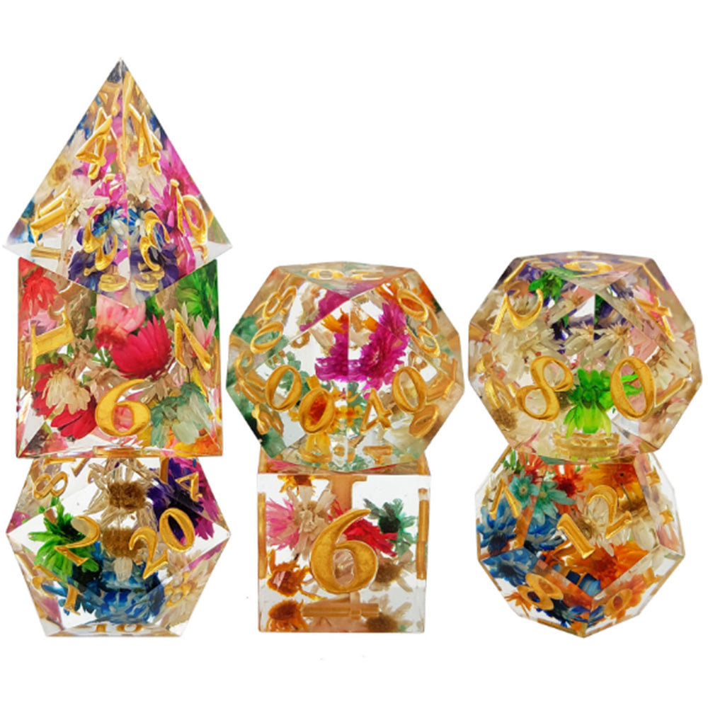 Enchanted Starlight 7 Dice Precision Edged Set for RPG DND Tabletop Game